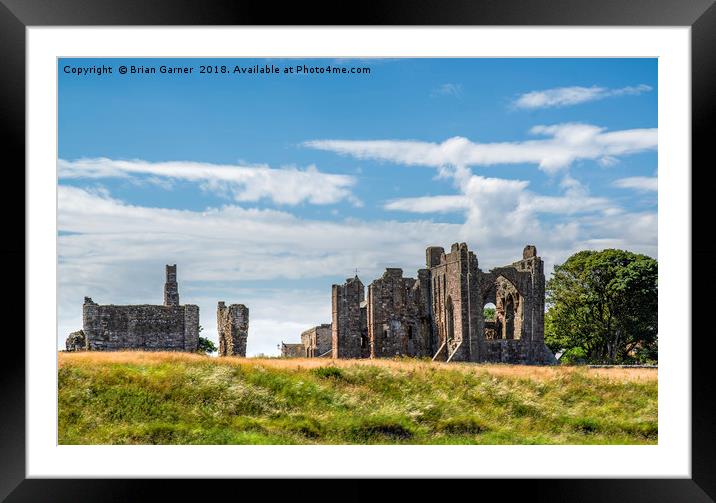 The Ruins of Lindisfarne Priory Framed Mounted Print by Brian Garner