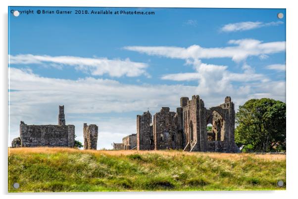 The Ruins of Lindisfarne Priory Acrylic by Brian Garner