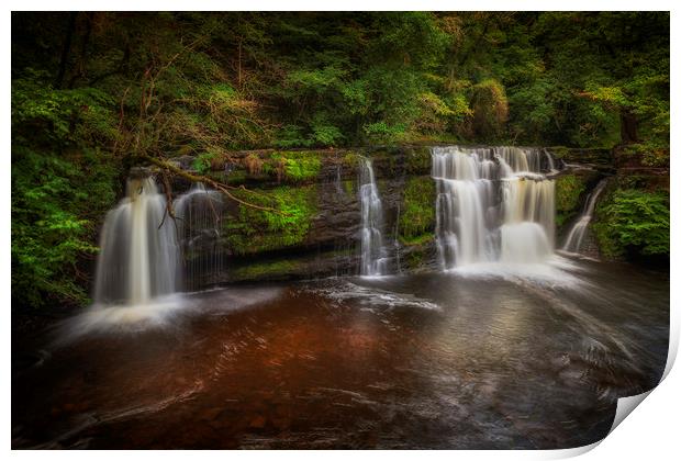 Sgwd y Pannwr waterfall Print by Leighton Collins