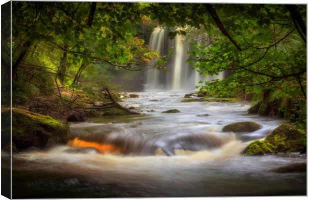 Sgwd yr Eira waterfall Canvas Print by Leighton Collins