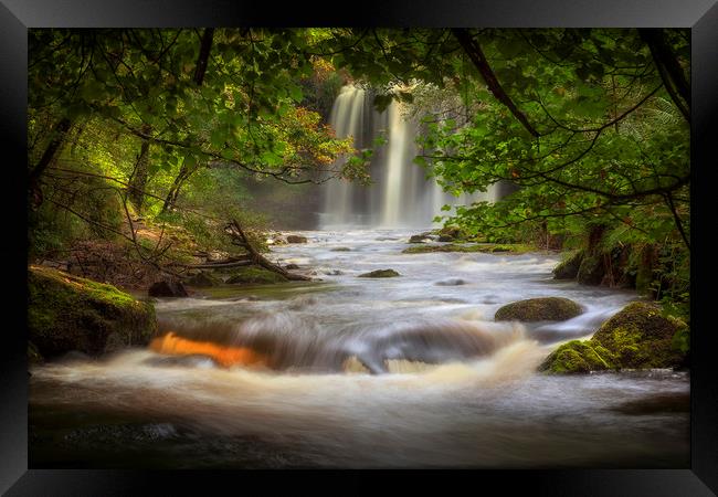 Sgwd yr Eira waterfall Framed Print by Leighton Collins