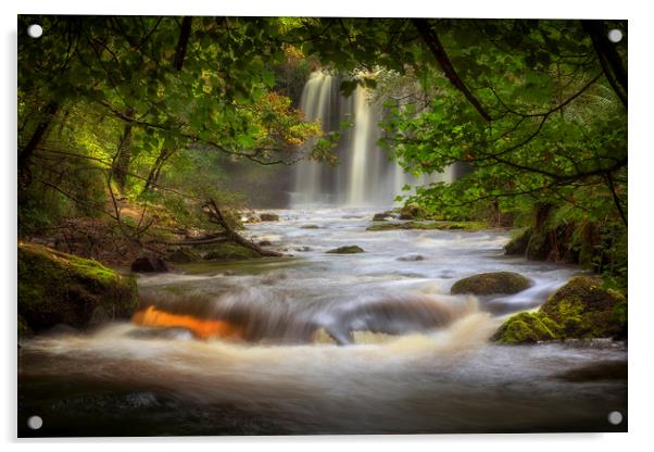 Sgwd yr Eira waterfall Acrylic by Leighton Collins