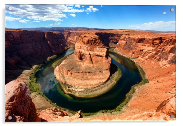 Horseshoe Bend on the Colorado River during summer Acrylic by Thomas Baker