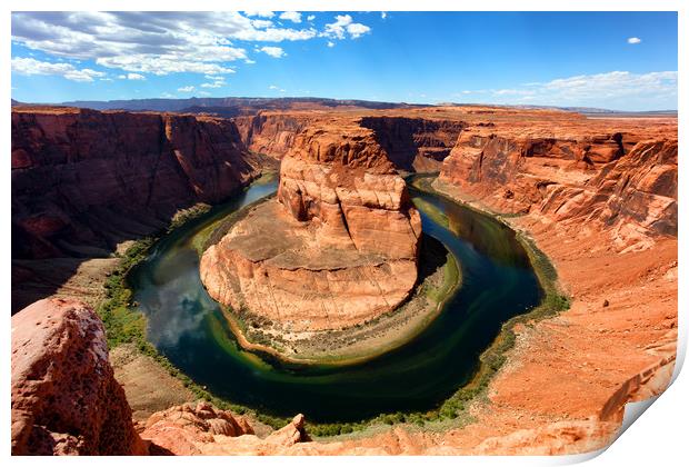 Horseshoe Bend on the Colorado River during summer Print by Thomas Baker