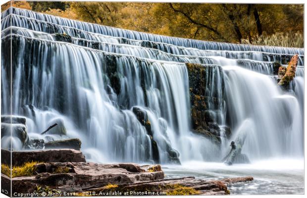 Long exposure of a waterfall, Peak District No1 Canvas Print by Jonny Essex