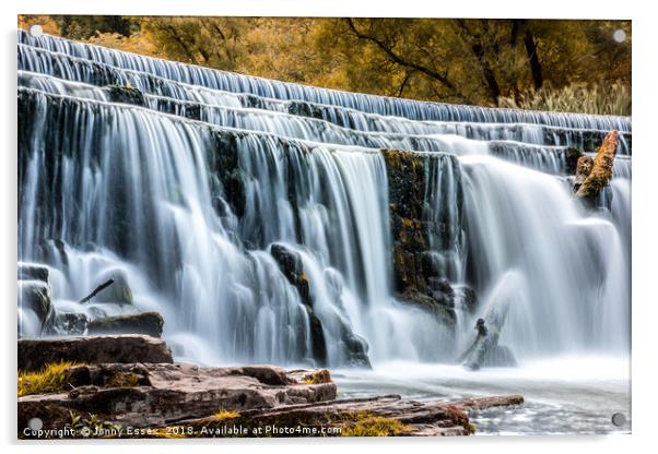 Long exposure of a waterfall, Peak District No1 Acrylic by Jonny Essex