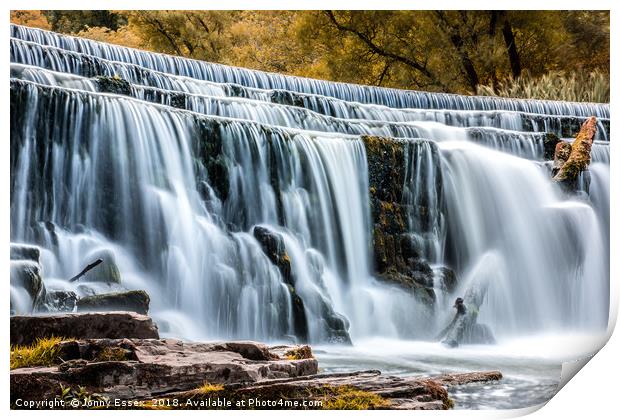 Long exposure of a waterfall, Peak District No1 Print by Jonny Essex