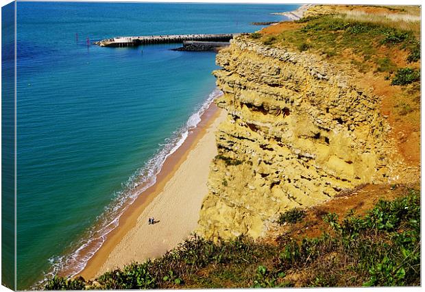 West Bay Dorset The Climb Canvas Print by Louise Godwin