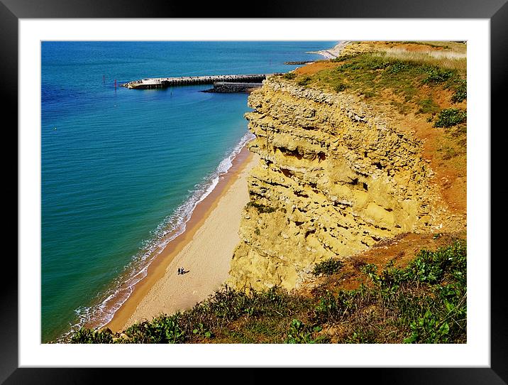 West Bay Dorset The Climb Framed Mounted Print by Louise Godwin