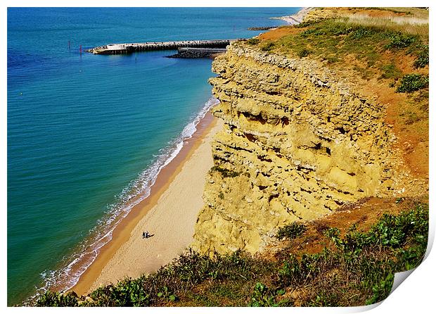 West Bay Dorset The Climb Print by Louise Godwin