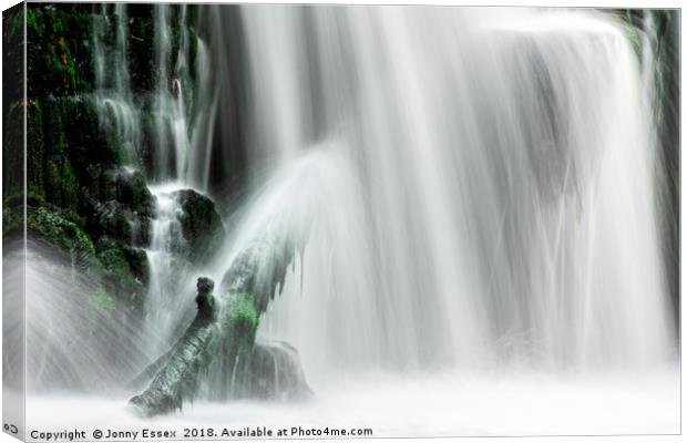 Long exposure of a waterfall, Peak District No3 Canvas Print by Jonny Essex