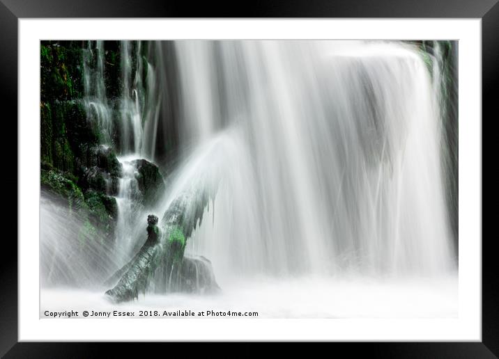 Long exposure of a waterfall, Peak District No3 Framed Mounted Print by Jonny Essex