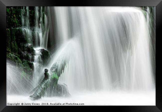 Long exposure of a waterfall, Peak District No3 Framed Print by Jonny Essex