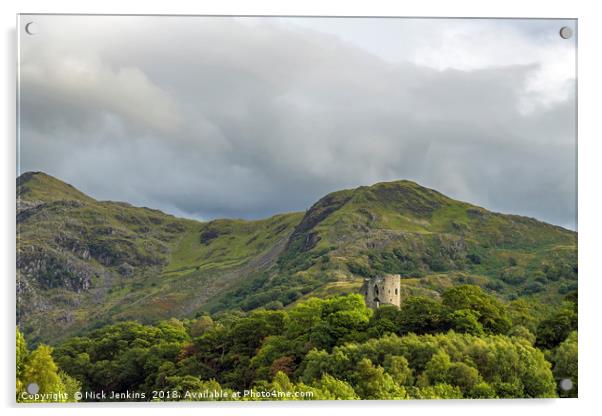 Dolbadarn Castle Llanberis Snowdonia Acrylic by Nick Jenkins