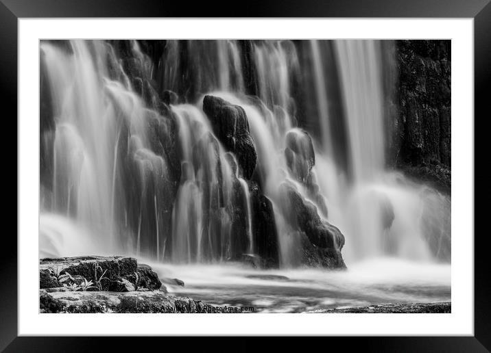 Long exposure of a waterfall, Peak District No4 Framed Mounted Print by Jonny Essex