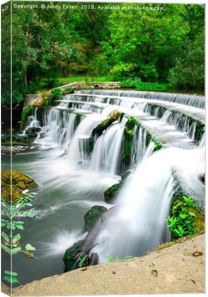 Long exposure of a waterfall, Peak District No6 Canvas Print by Jonny Essex