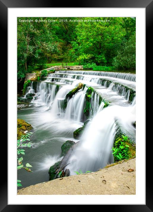Long exposure of a waterfall, Peak District No6 Framed Mounted Print by Jonny Essex