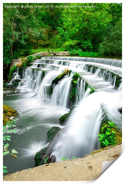 Long exposure of a waterfall, Peak District No6 Print by Jonny Essex