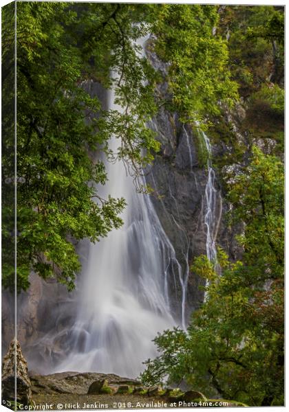 Aber Falls at Abergwyngregyn North Wales Canvas Print by Nick Jenkins