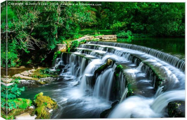 Long exposure of a waterfall, Peak District No7 Canvas Print by Jonny Essex