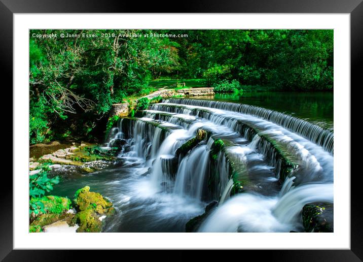 Long exposure of a waterfall, Peak District No7 Framed Mounted Print by Jonny Essex