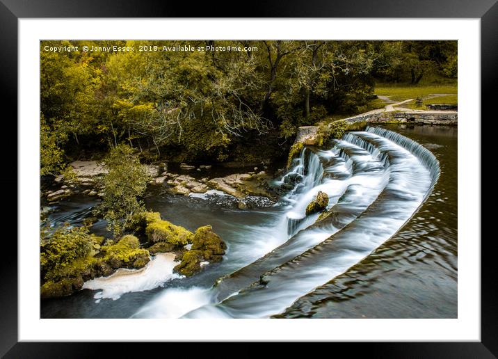 Long exposure of a waterfall, Peak District No8 Framed Mounted Print by Jonny Essex