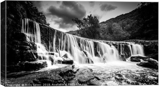 Long exposure of a waterfall, Peak District No11 Canvas Print by Jonny Essex