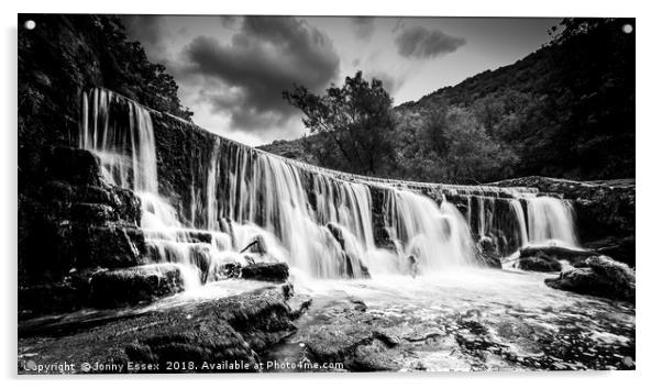 Long exposure of a waterfall, Peak District No11 Acrylic by Jonny Essex
