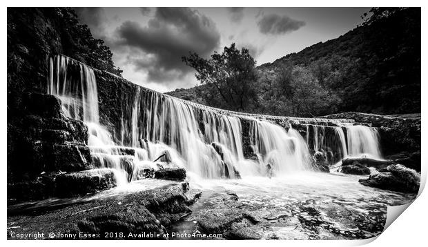 Long exposure of a waterfall, Peak District No11 Print by Jonny Essex