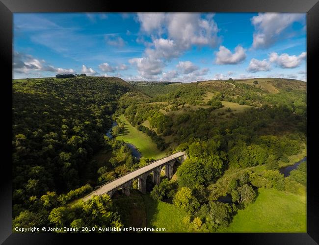 Aerial view of Headstone viaduct, Bakewell No1 Framed Print by Jonny Essex