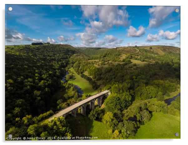 Aerial view of Headstone viaduct, Bakewell No1 Acrylic by Jonny Essex