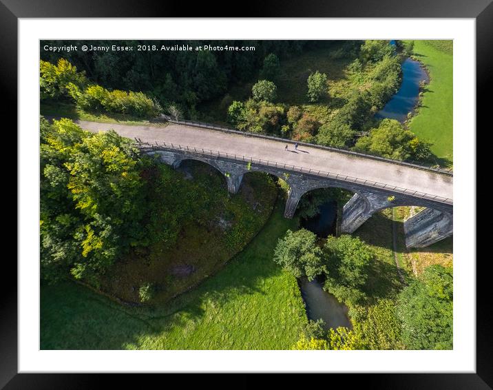 Aerial view of Headstone viaduct, Bakewell No4 Framed Mounted Print by Jonny Essex