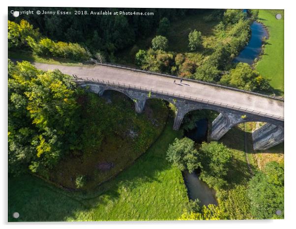 Aerial view of Headstone viaduct, Bakewell No4 Acrylic by Jonny Essex