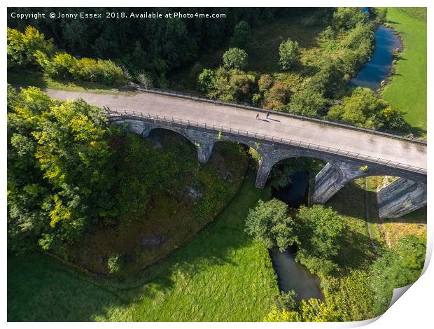Aerial view of Headstone viaduct, Bakewell No4 Print by Jonny Essex