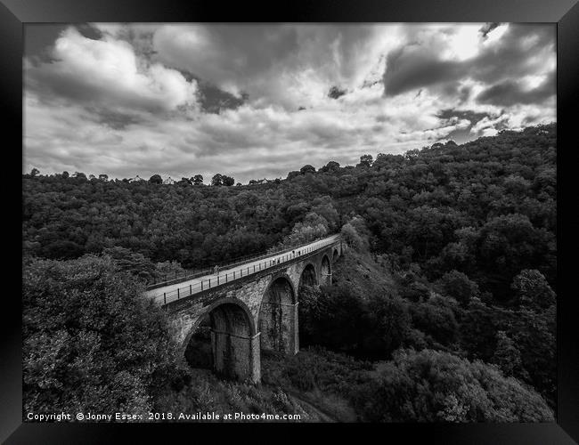 Aerial view of Headstone viaduct, Bakewell No5 Framed Print by Jonny Essex