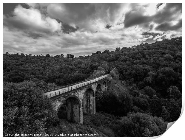 Aerial view of Headstone viaduct, Bakewell No5 Print by Jonny Essex
