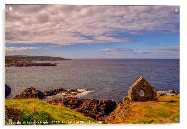 Moray Firth coast at Portsoy Acrylic by Rosaline Napier