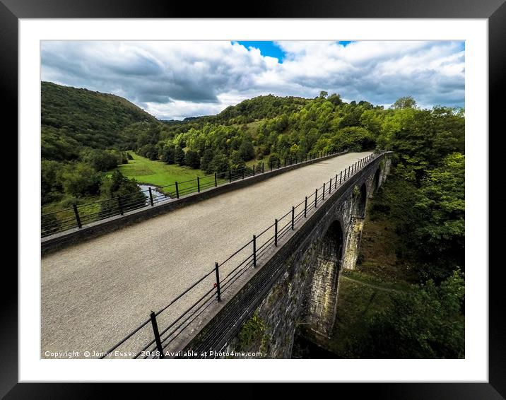 Aerial view of Headstone viaduct, Bakewell No6 Framed Mounted Print by Jonny Essex