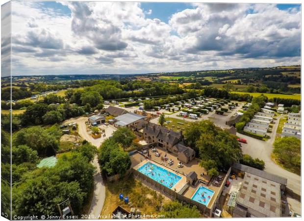 Aerial view of Callow Top Holiday park, Derbyshire Canvas Print by Jonny Essex
