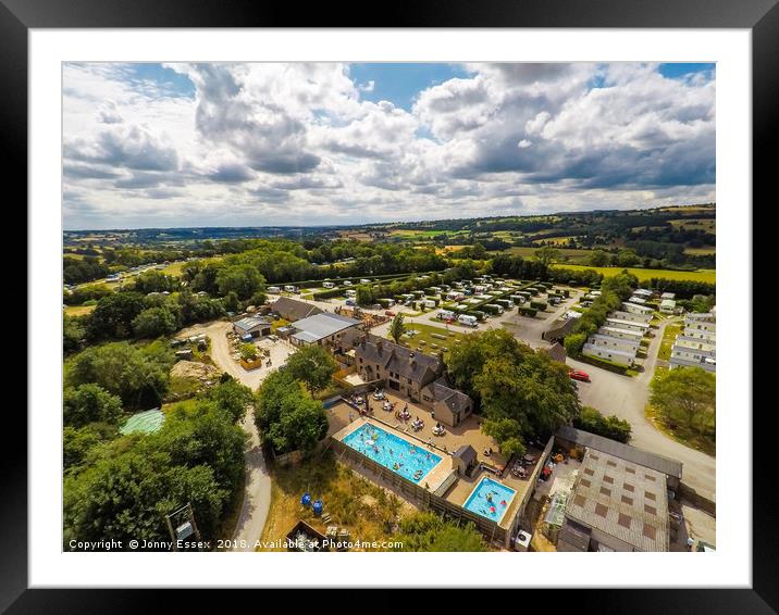 Aerial view of Callow Top Holiday park, Derbyshire Framed Mounted Print by Jonny Essex