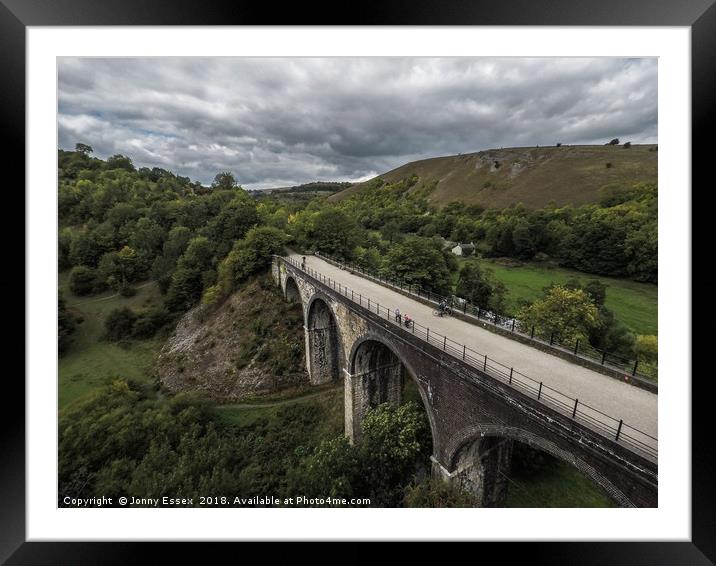 Aerial view of Headstone viaduct, Bakewell No13 Framed Mounted Print by Jonny Essex