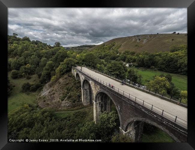 Aerial view of Headstone viaduct, Bakewell No13 Framed Print by Jonny Essex