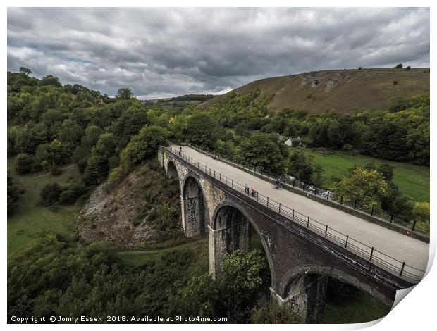Aerial view of Headstone viaduct, Bakewell No13 Print by Jonny Essex