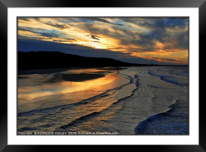 "Sunset across the shore" Framed Mounted Print by ROS RIDLEY