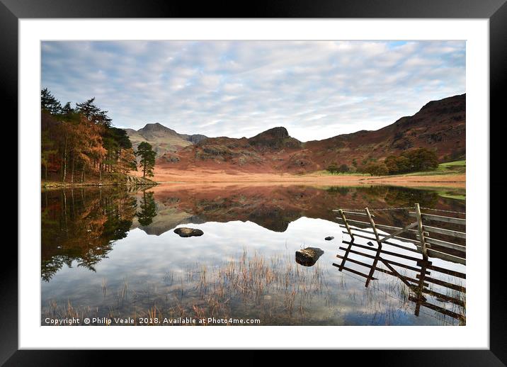 Blea Tarn's Reflection of Serenity at Dawn. Framed Mounted Print by Philip Veale
