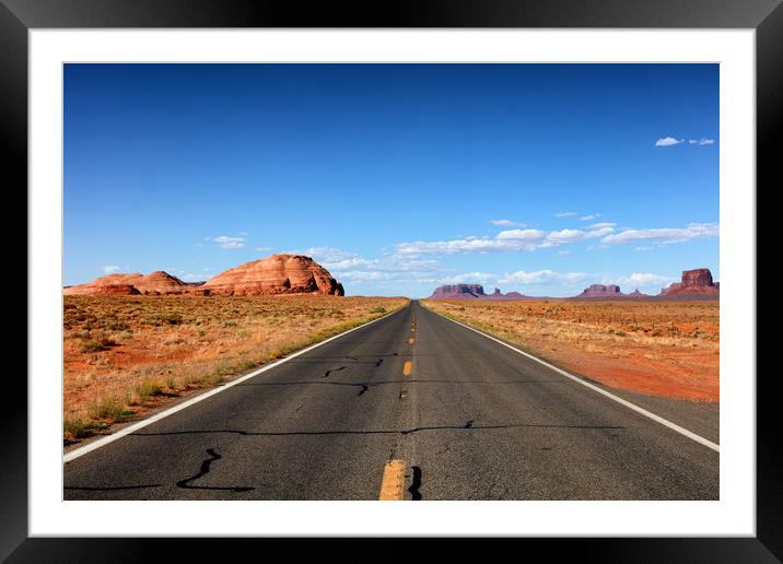 Highway to the Grand Canyon via Utah in United Sta Framed Mounted Print by Thomas Baker