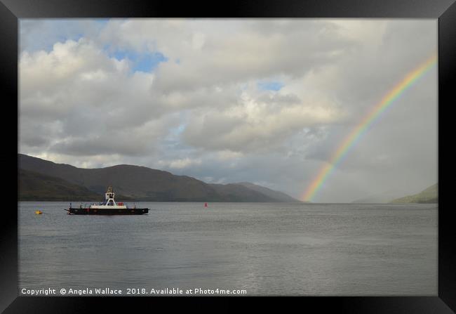 Rainbow on Loch Linnhe  Framed Print by Angela Wallace