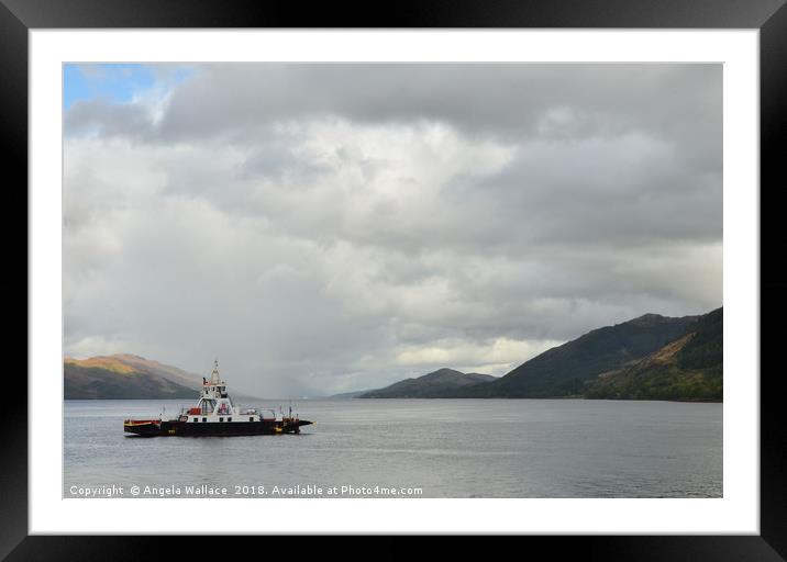 Ferry on Loch Linnhe Framed Mounted Print by Angela Wallace