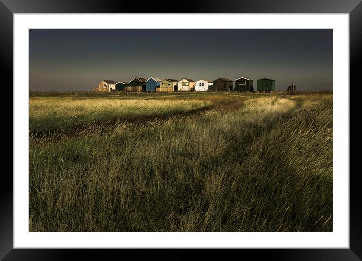 Seasalter Beach Huts Framed Mounted Print by Ian Hufton