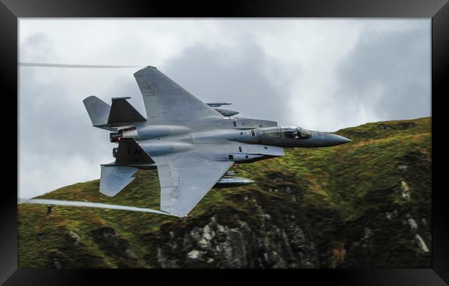 F15c Eagle low level in Wales Framed Print by Philip Catleugh